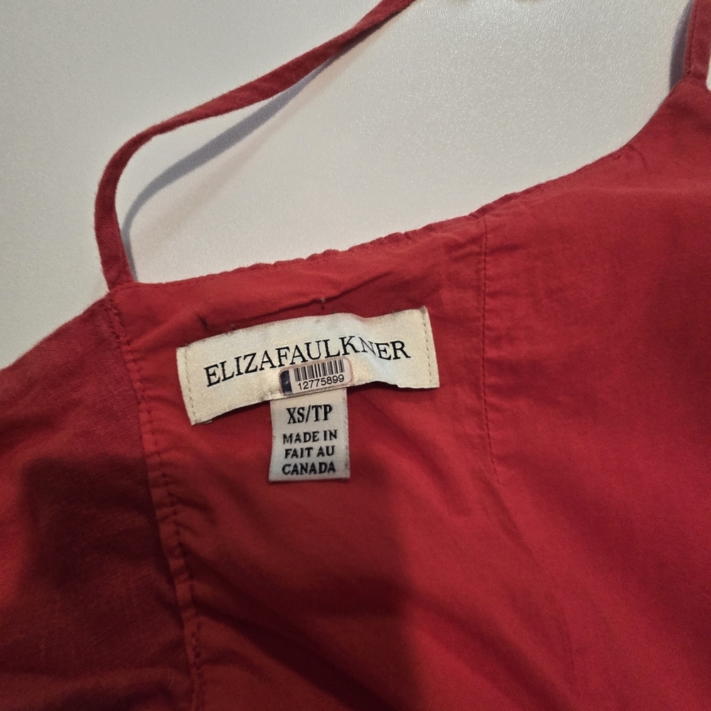 Eliza Faulkner Tessa Dress Linen Casual Dress Square Neck Size XS - Picture 9 of 10